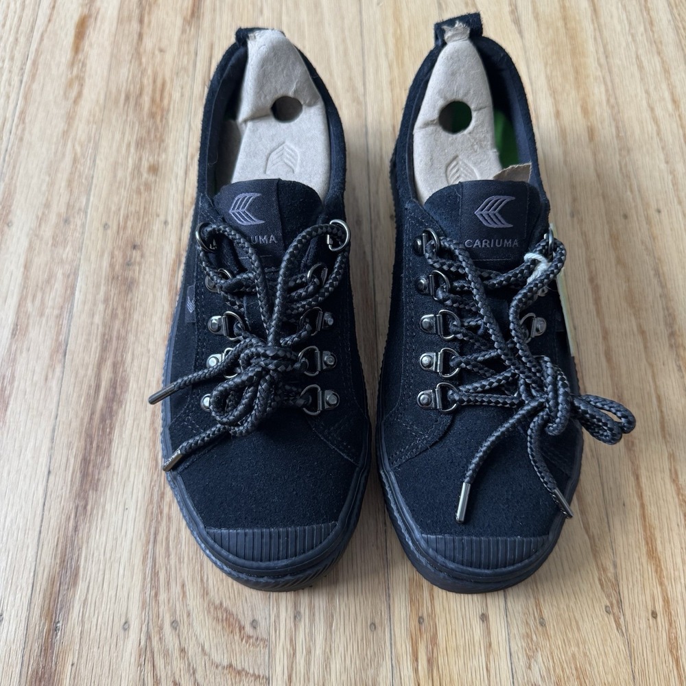 CARIUMA OCA All Black Suede Speedhooks Canvas Sneakers Women 6.5 Men 5 NWB